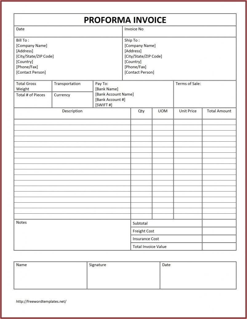 Rent Invoice Format In Excel