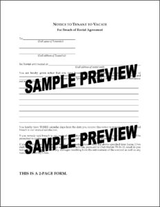 Rental Forms Notice To Vacate