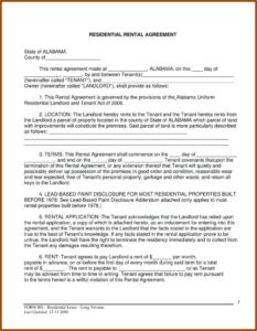 Rental Lease Agreement Form Florida