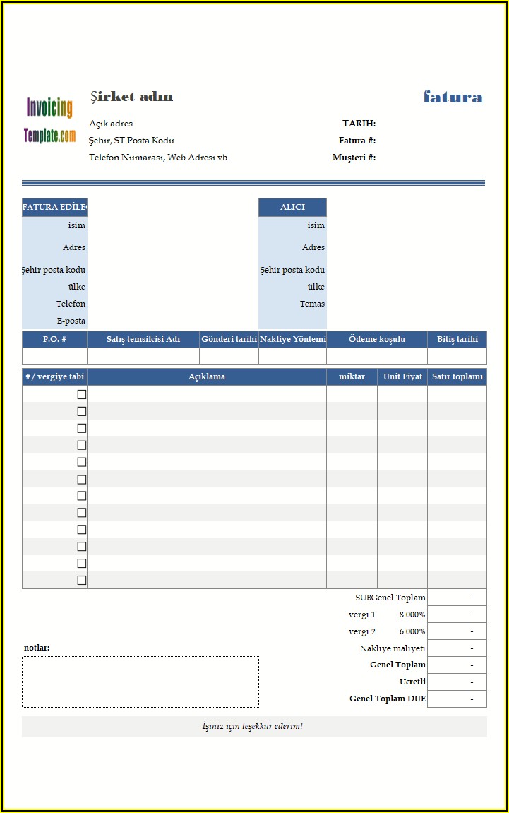 Retail Invoice Template Excel