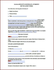 Revocation Of Durable Power Of Attorney Form Texas