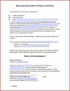 Revoke Power Of Attorney Form