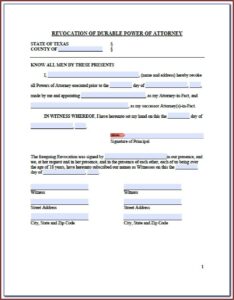 Revoke Power Of Attorney Form California