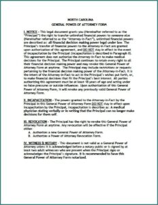 Revoke Power Of Attorney Form Nc