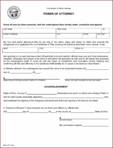 Revoke Power Of Attorney Form Ohio