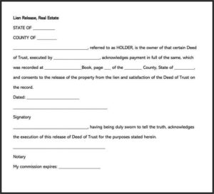 Sample Mechanics Lien Waiver Form