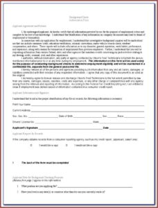 Sample Pre Employment Background Check Form