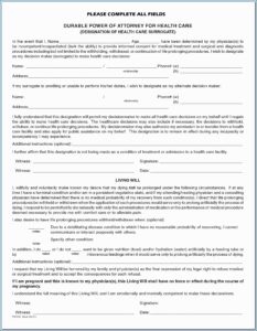 Sc Durable Power Of Attorney Form Free