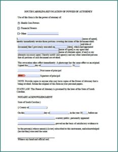 Sc General Durable Power Of Attorney Form