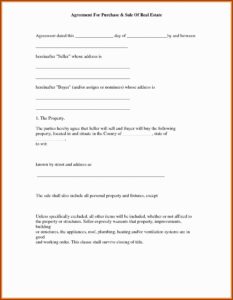 Simple House Purchase Agreement Form