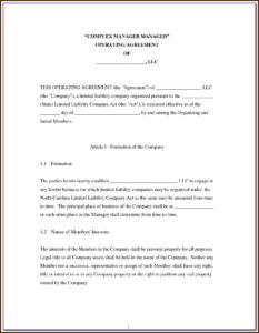 Single Member Llc Operating Agreement Short Form