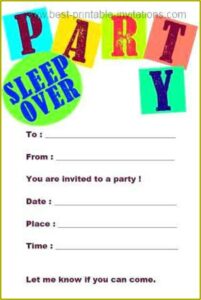 Slumber Party Invitations Templates Free
