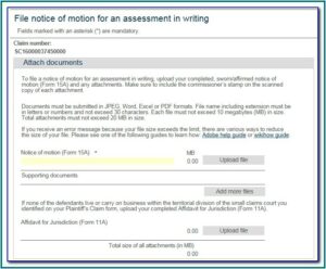 Small Claims Court Calgary Forms