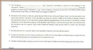 Small Estate Affidavit California Probate Code 13100