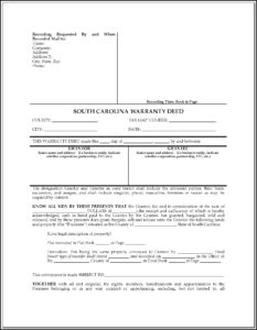 South Carolina Deed Of Distribution Form