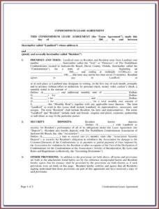 Standard Form Of Condominium Apartment Lease Nyc