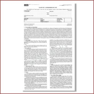 Standard Form Of Condominium Apartment Lease Rebny