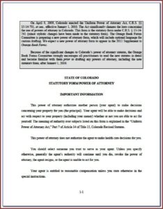 State Of Colorado Durable Power Of Attorney Form