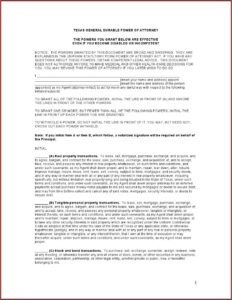 State Of Colorado Statutory Form Durable Power Of Attorney