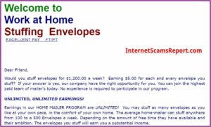 Stuffing Envelopes From Home For Money No Fee
