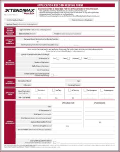 Tda Pesticide Record Keeping Form
