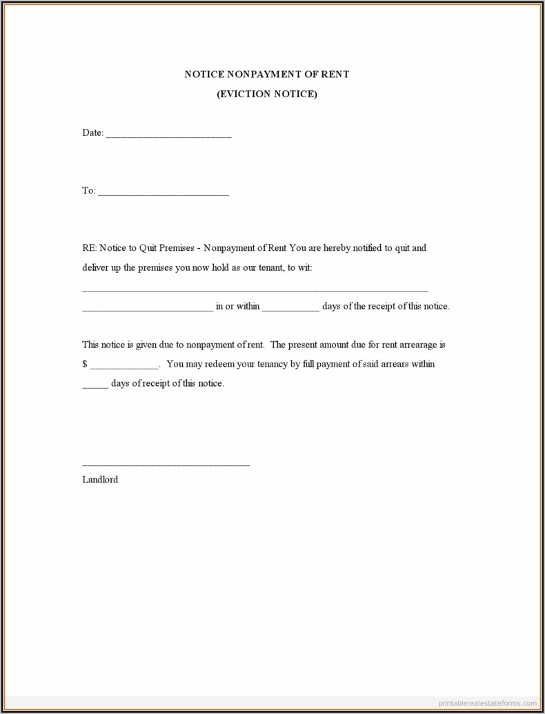 Template Eviction Letter