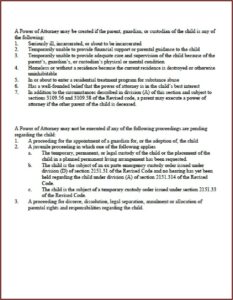 Temporary Custody Agreement Form Ohio