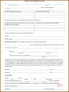 Temporary Guardianship Agreement Pdf