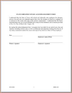 Texas Notary Form 2301
