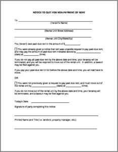 Texas Notice To Vacate Form Pdf