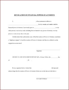 Texas Revoke Power Of Attorney Form