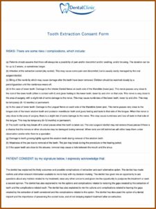 Tooth Extraction Consent Form