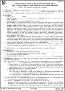 Trec Residential Contract Example
