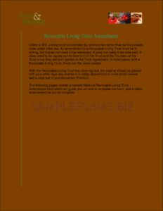 Trust Amendment Form Pdf