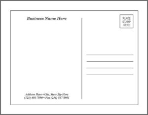 Two Sided Postcard Template Word