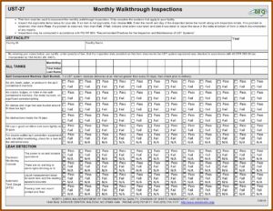 Ust Monthly Walkthrough Inspection Form