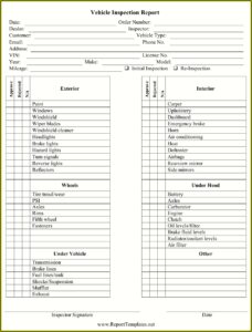 Vehicle Inspection Report Form