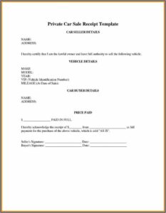 Vehicle Sales Invoice Template