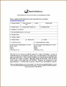 Visa Invitation Form