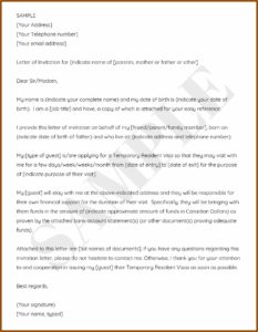 Visa Invitation Letter Example