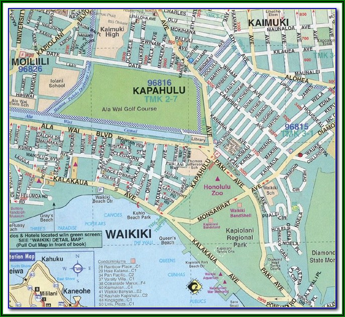 Waikiki Hotels Map Honolulu