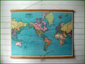 World Map Canvas Wall Hanging
