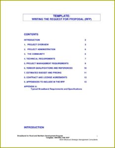 Writing A Technical Proposal Template