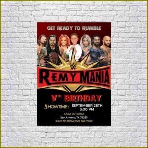 Wwe Birthday Invitations Template