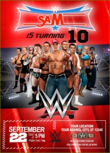 Wwe Birthday Party Invitation Templates