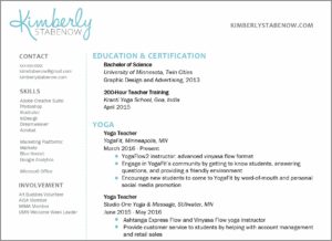 Yoga Instructor Cv Template