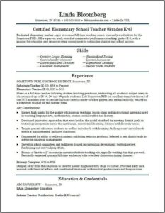 Yoga Teacher Resume Format
