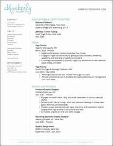 Yoga Teacher Resume Template