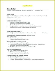 Youth Ministry Resume Examples