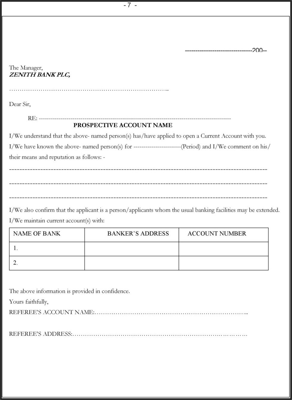 Zenith Bank Corporate Account Opening Form Pdf